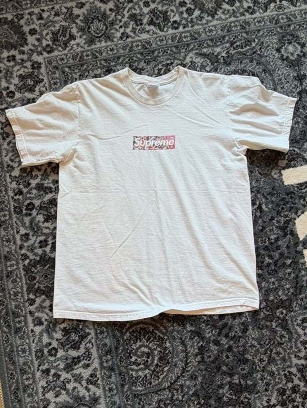 Supreme x Takashi Murakami COVID-19 Relief Box Logo T-Shirt White Large